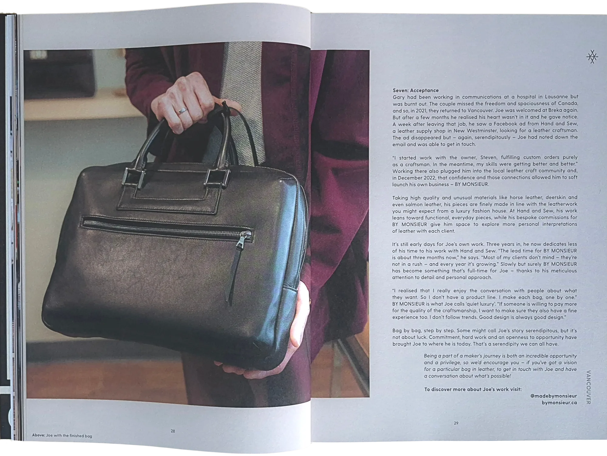 BY MONSIEUR featured in We Are Makers magazine, page 4 of 4