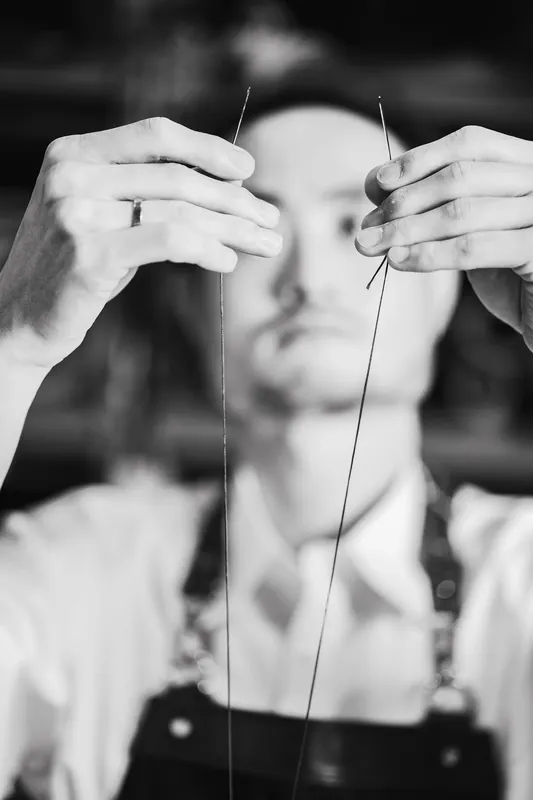 Joe working in his atelier, photographed by Dani Cruz Photography